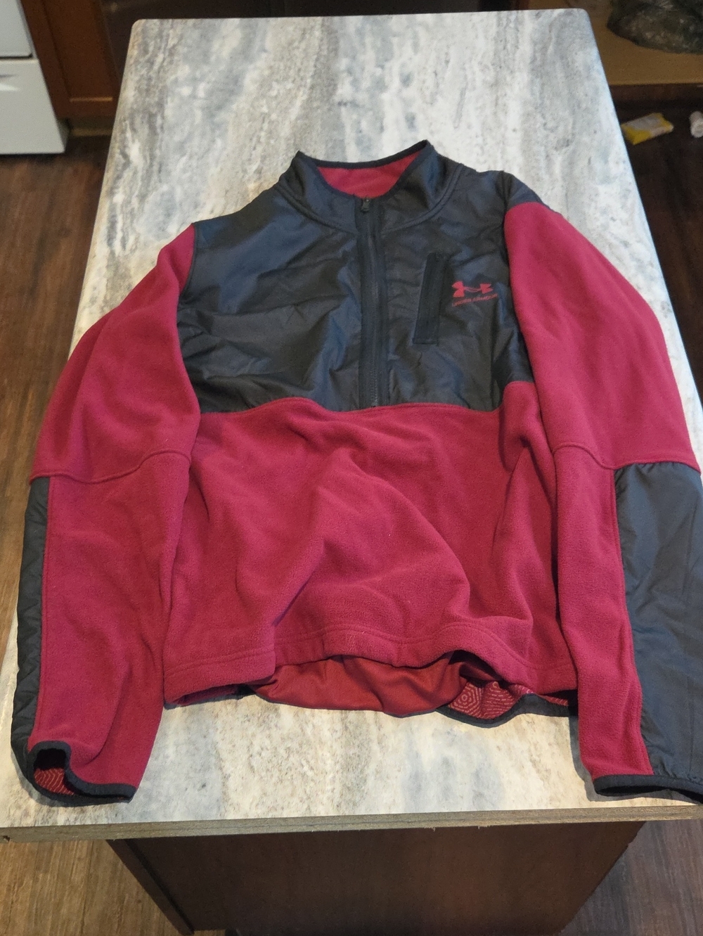 Under Armour Men's Red and Black Performance Half-Zip Pullover